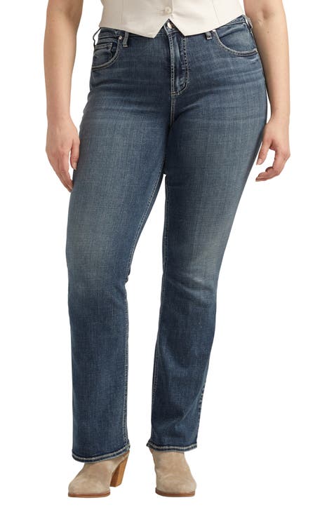 Avery Curvy High Waist Slim Bootcut Jeans (Plus)