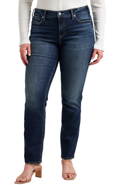 Silver Jeans Co. Suki Curvy Mid Rise Straight Leg Indigo at Nordstrom