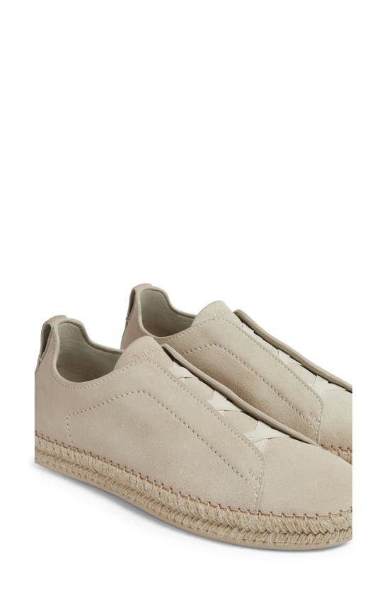 Shop Zegna Triple Stitch Espadrille Slip-on Sneaker In White