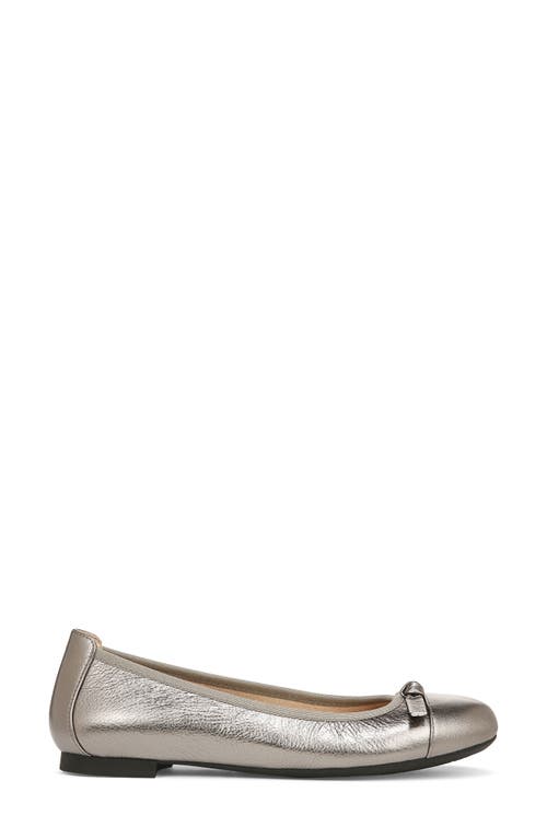 Shop Vionic Amorie Cap Toe Ballet Flat In Pewter