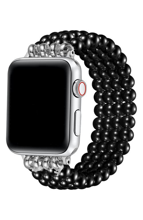 The Posh Tech Liz Imitation Pearl Apple Watch® Bracelet Watchband In Black