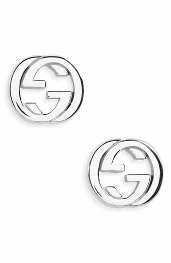 Gucci - Sterling Silver Diagonal Interlocking G Stud Earrings - Men - Sterling Silver - One Size