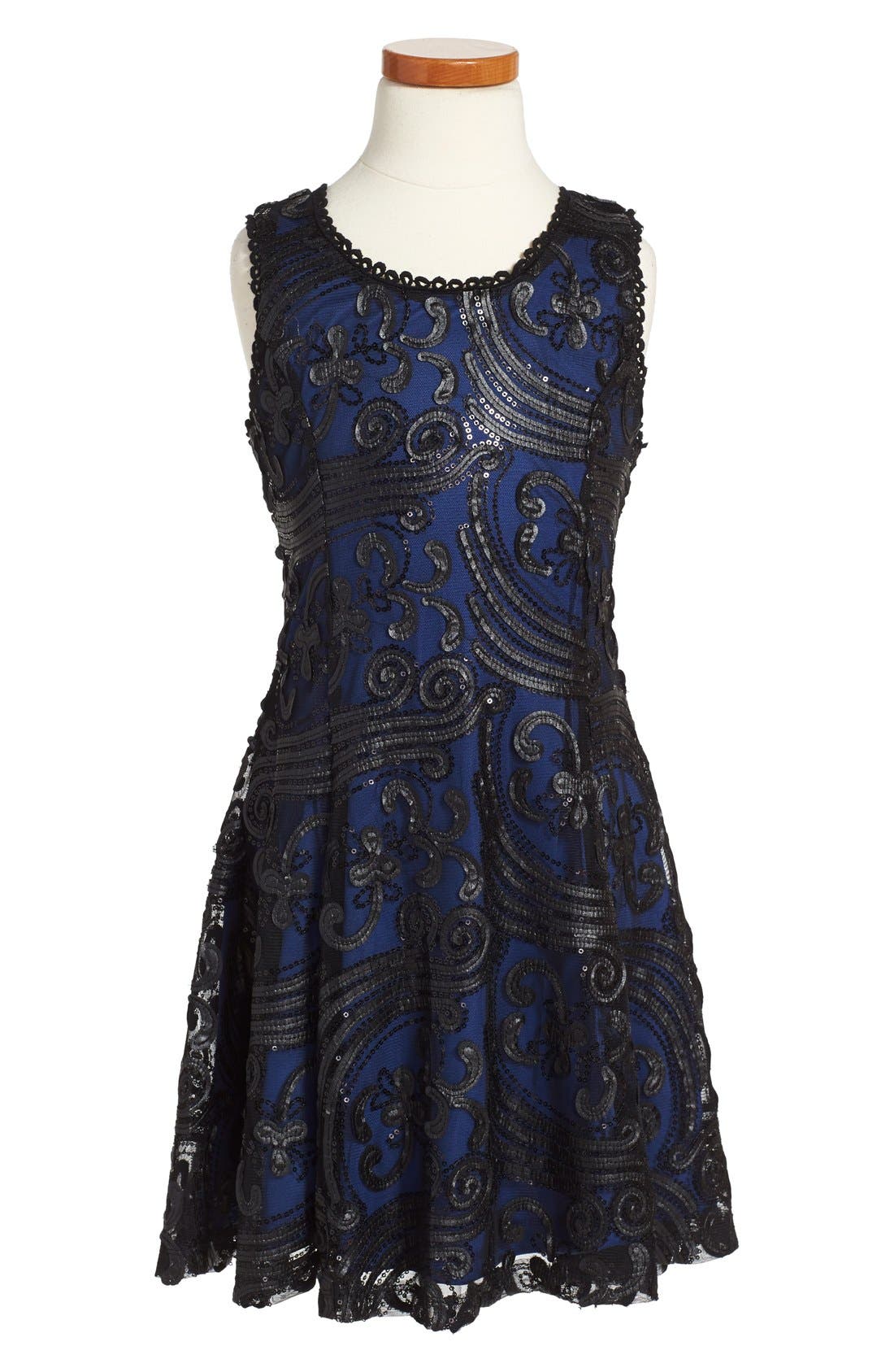 Elisa B Faux Leather Swirl Dress (Big Girls) | Nordstrom