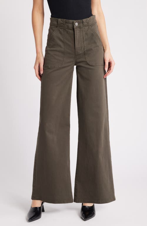 Shop Frame Modern Patch Pocket Wide Leg Pants In Rich Military