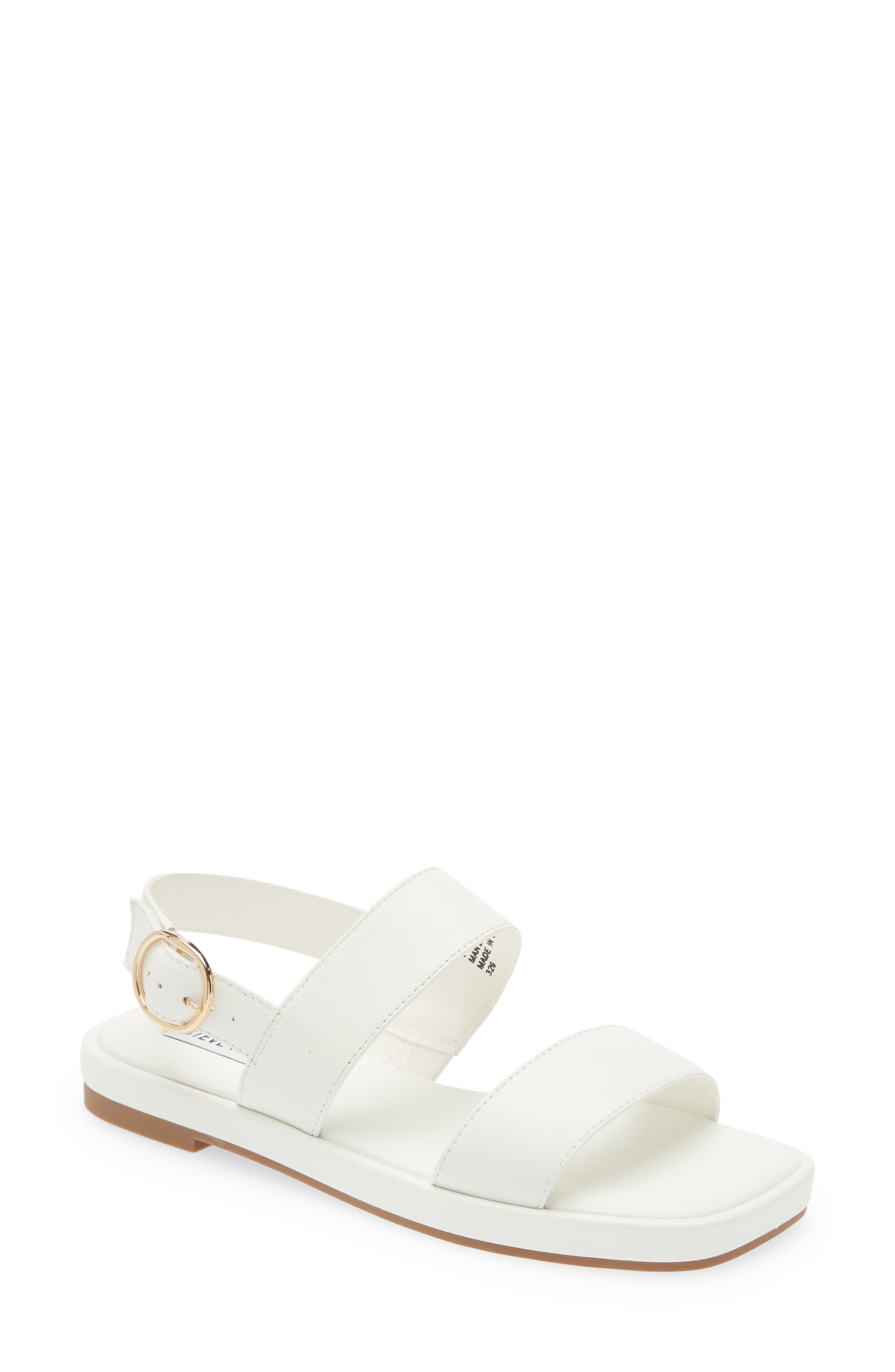 white sandals