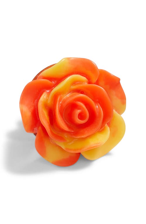 Floral Tie Dye Lapel Pin in Orange