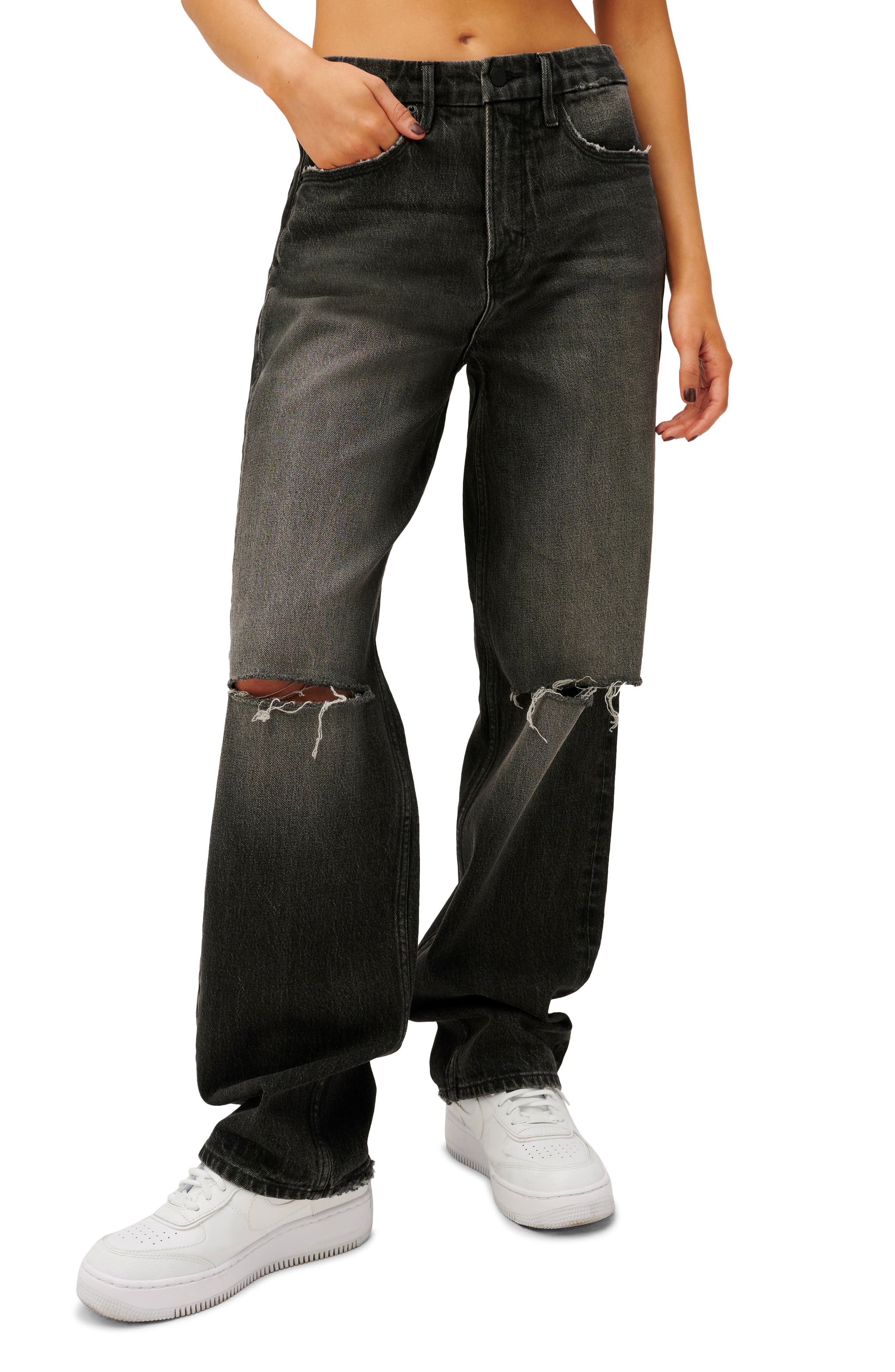 Good American Good '90s Ripped High 