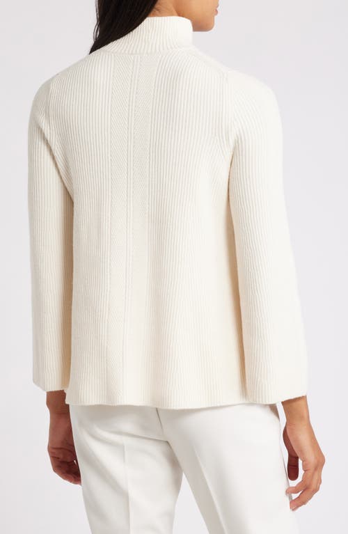 Shop Anne Klein Mock Neck Rib Sweater In Anne White