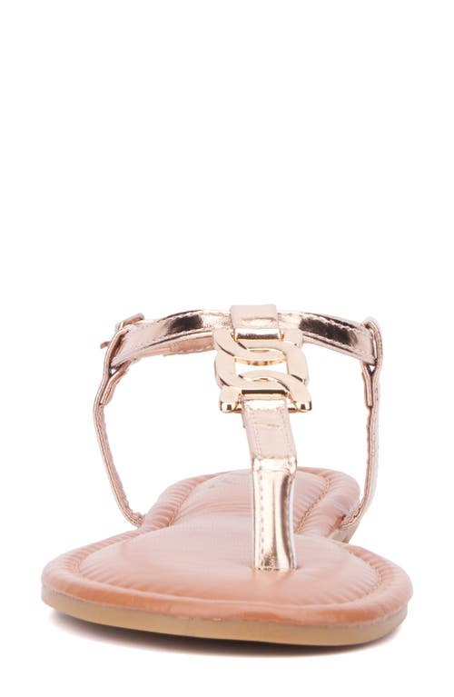 New York And Company Kaia T-strap Sandal In Rose Gold
