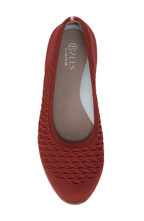 Bzees Khloe Knit Ballet Flat In Red