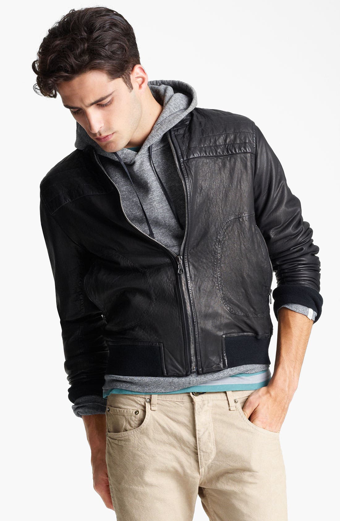 rag and bone leather bomber jacket