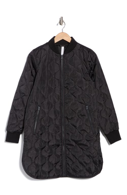 Z By Zella Longline Quilted Jacket In Black