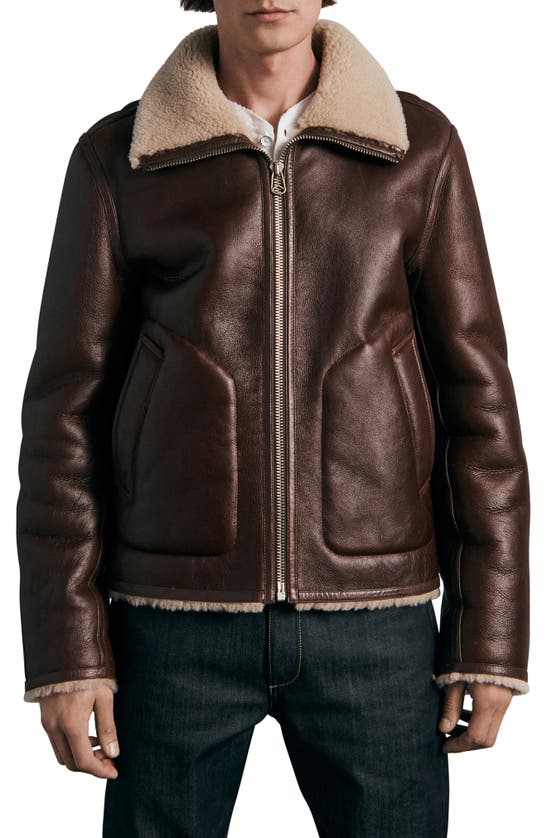 RAG & BONE STANLEY GENUINE SHEARLING LINED JACKET