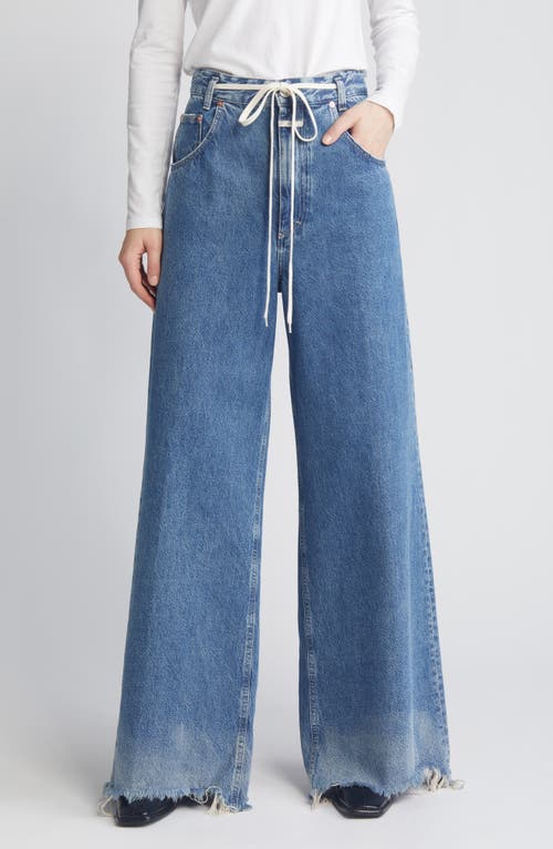 Closed Morus Belted Wide Leg Jeans Dark Blue at Nordstrom,