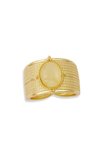 Savvy Cie Jewels Cat's Eye Ring In Gold