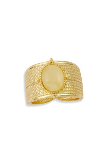 Shop Savvy Cie Jewels Cat's Eye Ring In Yellow