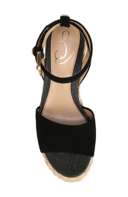 Sam Edelman April Platform Wedge Espadrille Sandal In Black