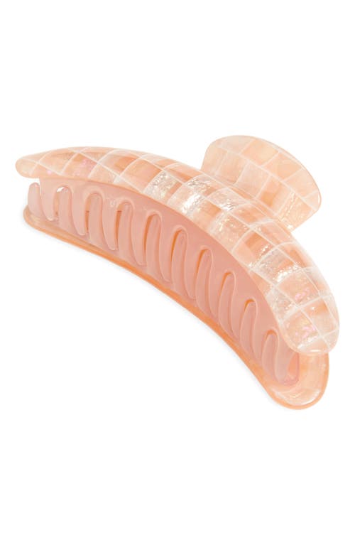 Jumbo Heirloom Claw Clip in Apricot Shell Checker
