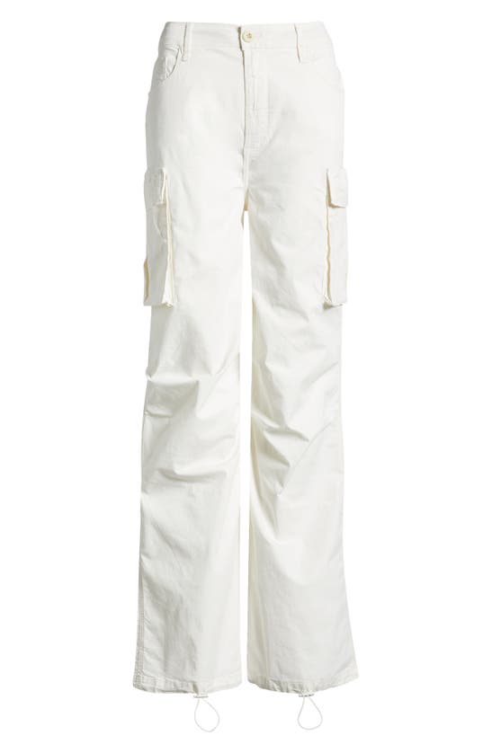 Shop Good American Cotton Cargo Pants In Cloud White001