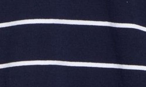 Shop Noah Classic Stripe Rugby Shirt In White/navy