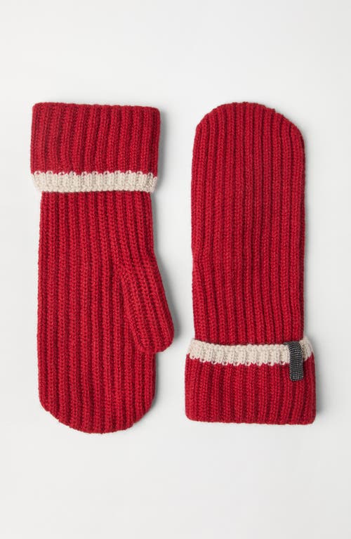 BRUNELLO CUCINELLI BRUNELLO CUCINELLI KNIT MITTENS WITH MONILI 