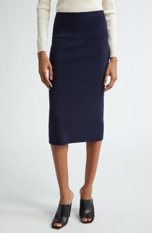 Bottega Veneta Fine Cashmere Midi Sweater Skirt 4121 Navy at Nordstrom,