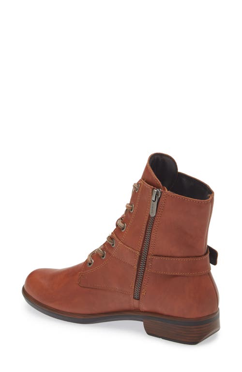 Naot Alize Zip Combat Boot In Brown Peanut Leather