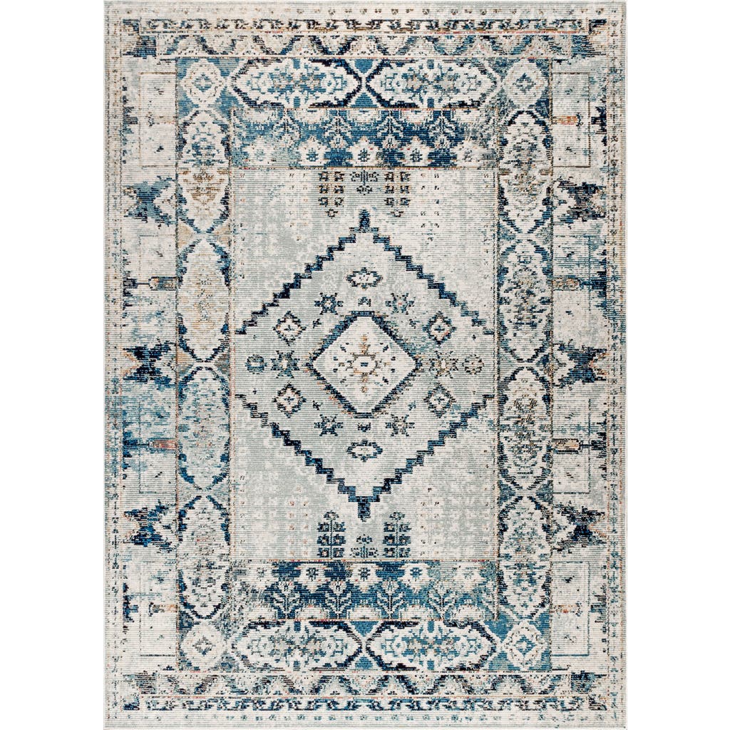 Jonathan Y Osuna Diamond Vintage Medallion Indigo Area Rug In Indigo Blue/ivory