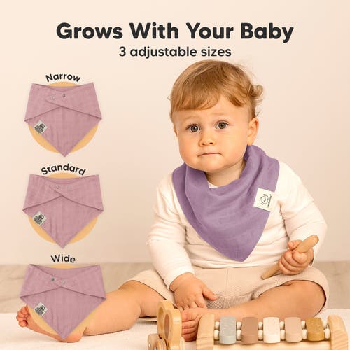 Keababies 8-pack Lumi Muslin Bandana Bibs In Lavender