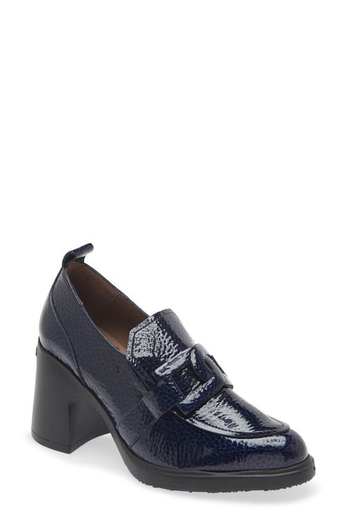 Loafer Pump in Navy Patent Leather
