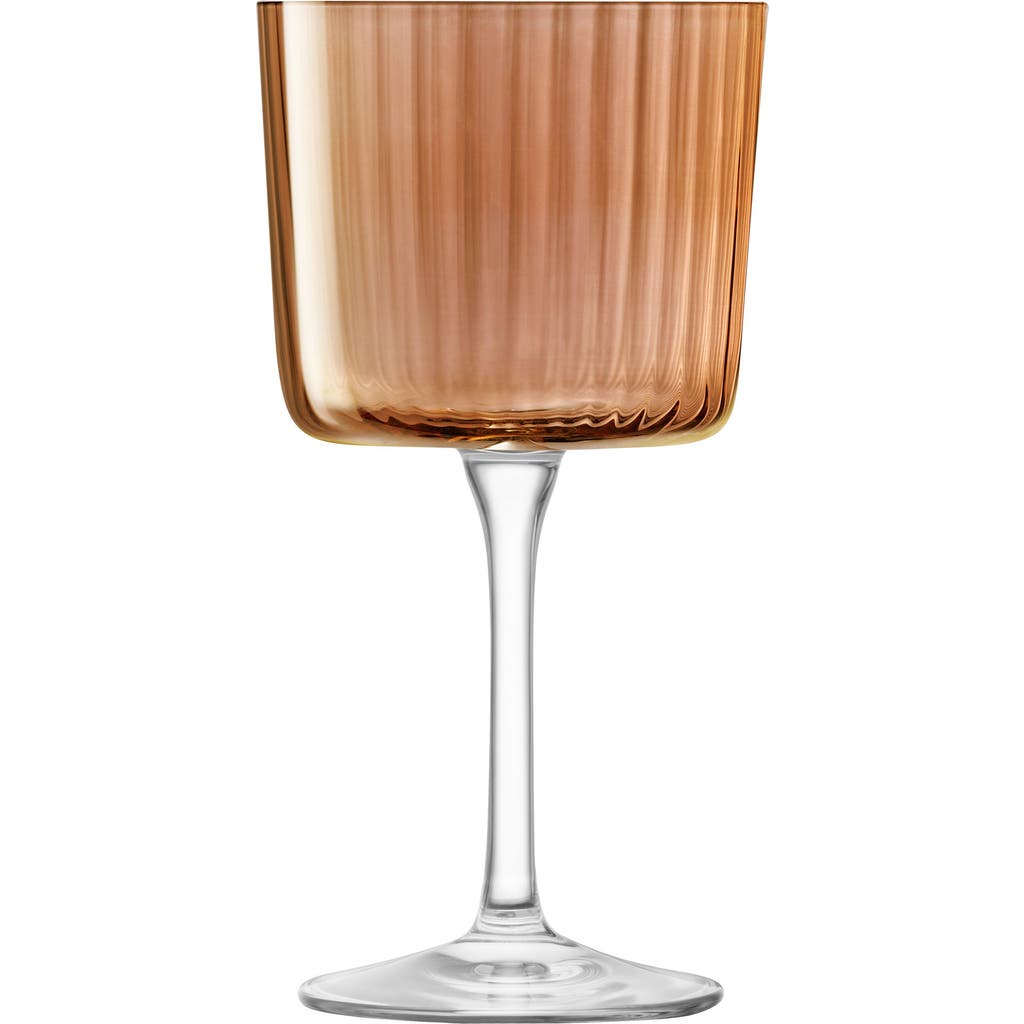 Lsa Gems Set Of 4 Wine Glasses In Amber/orange