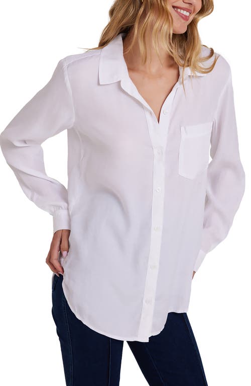 Shop Bella Dahl Oversize Lyocell Button-up Shirt In White