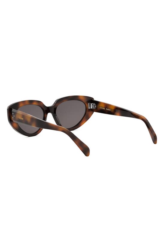 Shop Celine Bold 3 Dots 53mm Cat Eye Sunglasses In Blonde Havana / Smoke