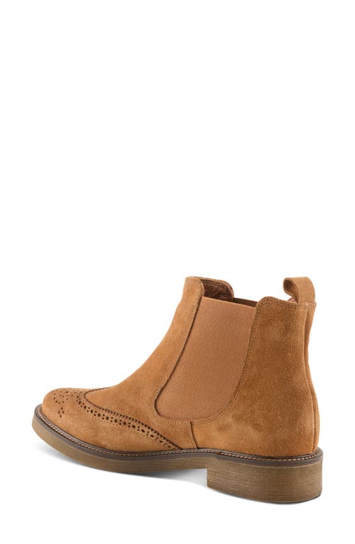 Spring Step Tenny Wingtip Chelsea Boot In Tan Suede