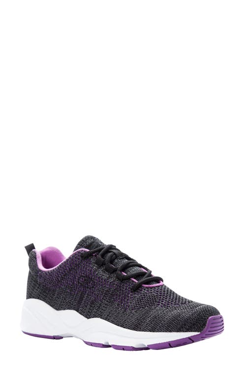 Propét Stability Fly Sneaker in Black/Berry Fabric at Nordstrom, Size 10