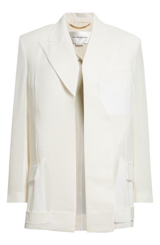 Shop Victoria Beckham Fold Detail Blazer In White
