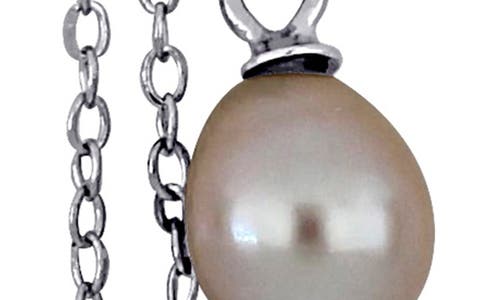 Shop Delmar Cultured Freshwater Pearl Pendant Necklace In Silver/pearl