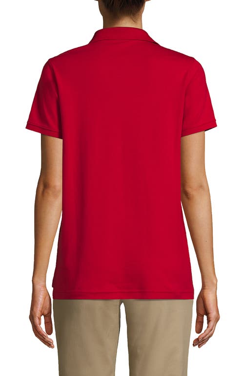 Lands' End School Uniform  Short Sleeve Interlock Polo Shirt In Red