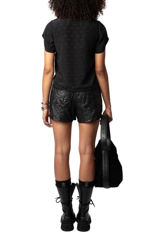 Shop Zadig & Voltaire Tiffiny Wing Jacquard Button-up Silk Shirt In Noir