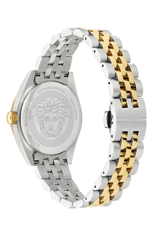 Shop Versace V-code Bracelet Watch, 36mm In Silver/rose Gold