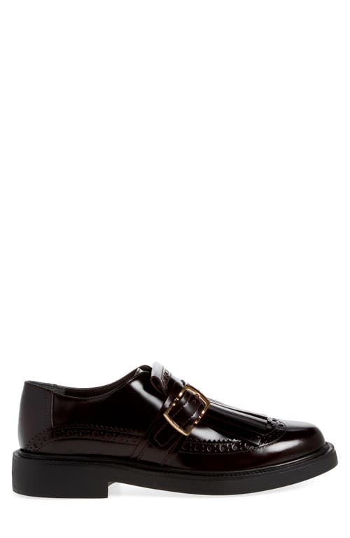 Shop Tod's Kiltie Fringe Loafer In Mosto