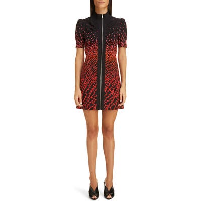 Givenchy Degrade Feather Print Silk Crepe Minidress, US / 40 FR - Black