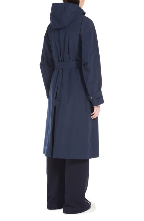 Shop Max Mara Leisure Carter Trench Coat With Quilted Bib In Midnight Blue