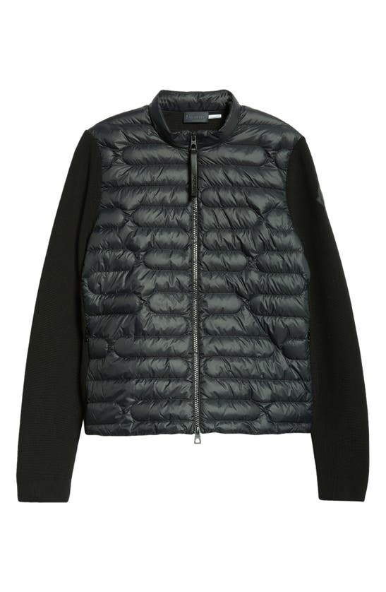 Shop Moncler Mixed Media Down Puffer Jacket In Black