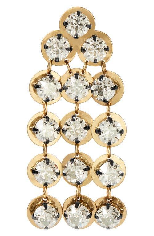 Shop Tory Burch Crystal Chandelier Earrings In Antique Light Brass/crystal