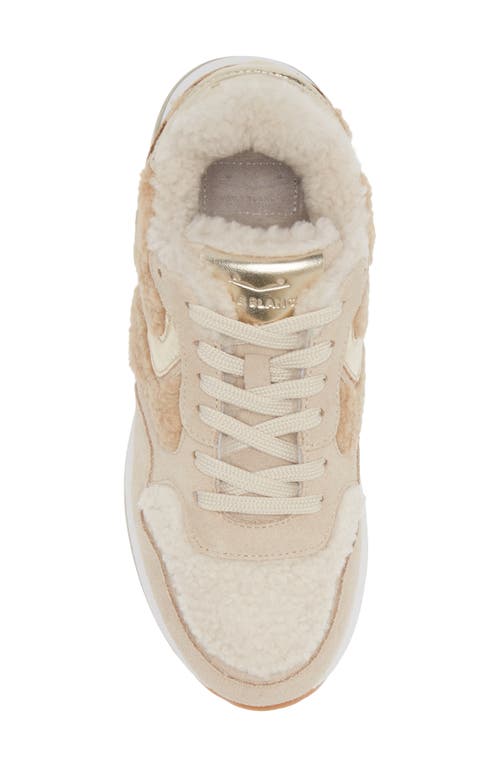 Voile Blanche Melany Faux Shearling Sneaker In Beige