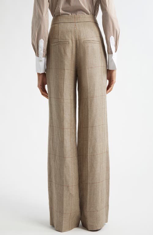 Shop Veronica Beard Tonelli Windowpane Plaid Linen & Cotton Pants In Ecru/ochre