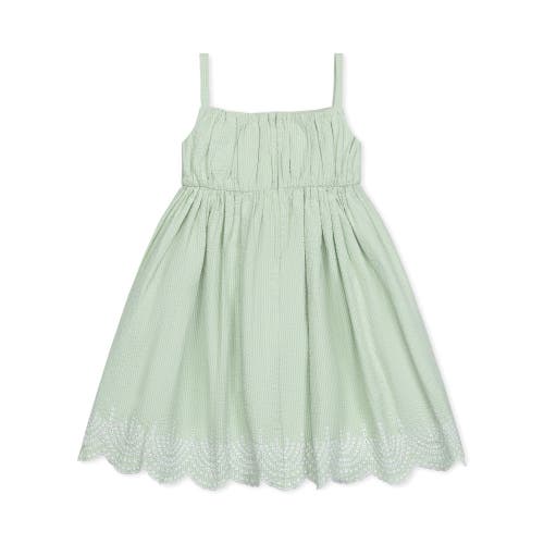 Shop Hope & Henry Girls' Organic Ruched Party Dress, Kids In Mint Seersucker