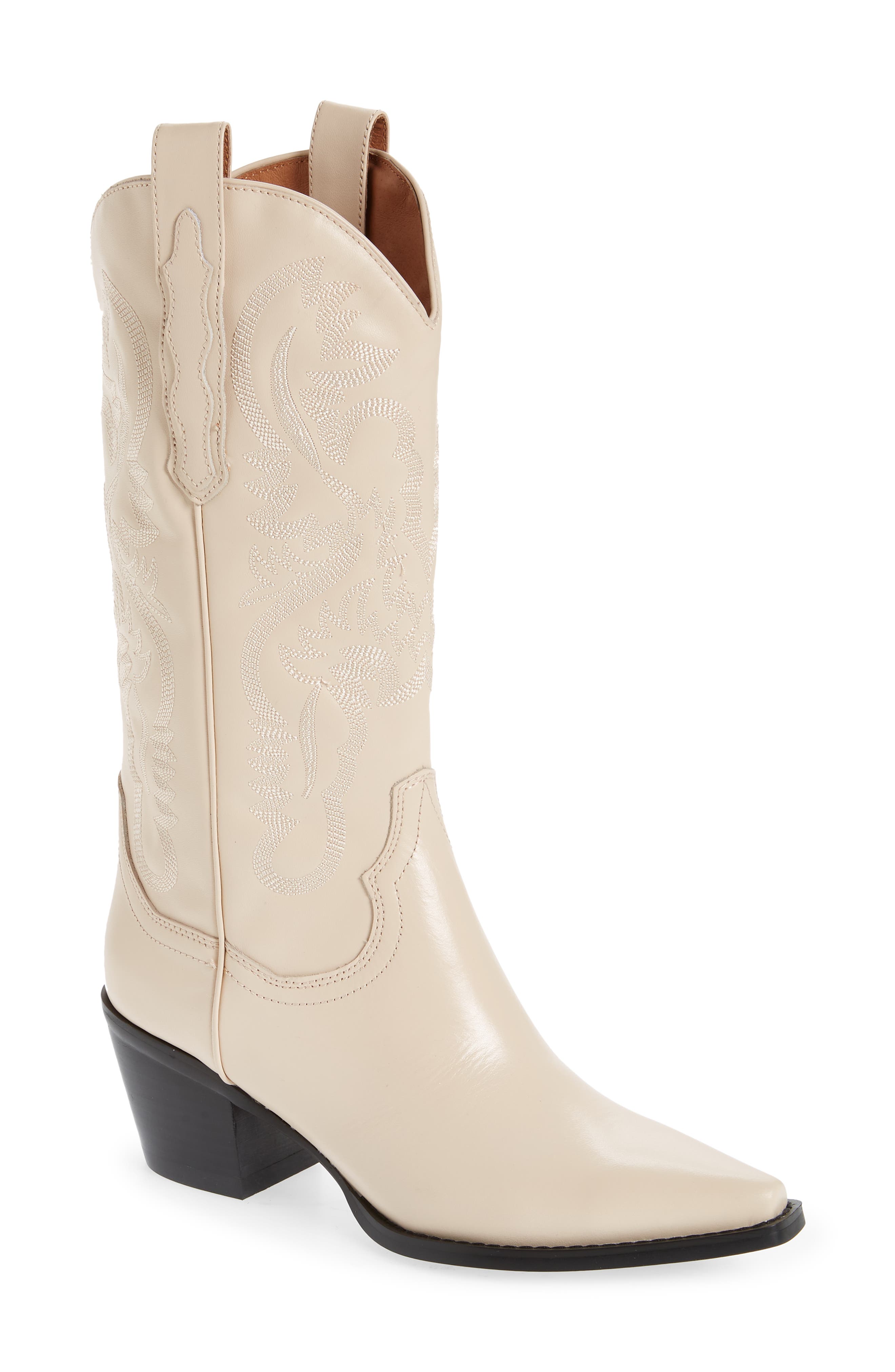 beige mid calf boots