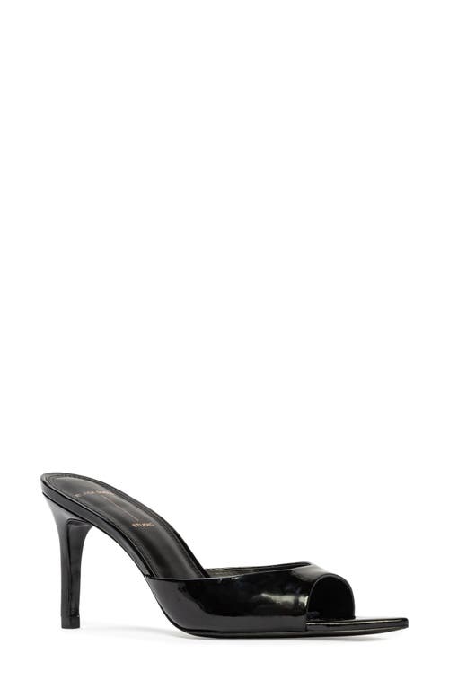 Shop Black Suede Studio Brea Pointed Toe Sandal In Black Patent